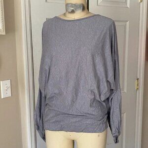 MELROSE and MARKET Blue Mutton Sleeve Reversible Blouse Tunic Shirt *X-SMALL*